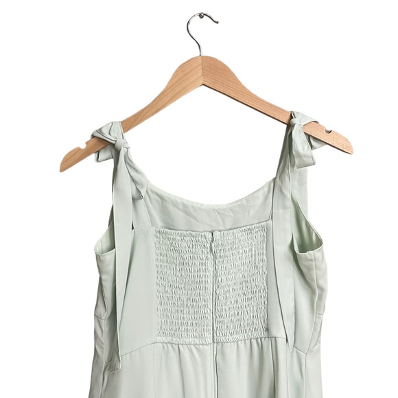 Abercrombie & Fitch Tie Sleeve Ruffle Mini Dress in Mint - Picture 5 of 7